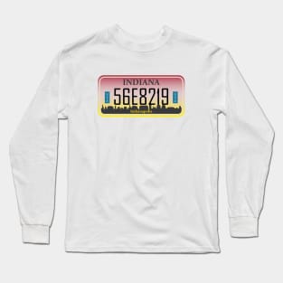 Indiana License Plate Long Sleeve T-Shirt